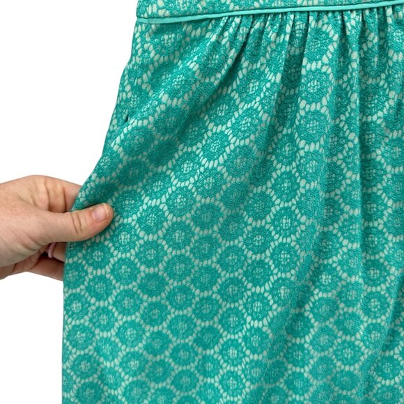 The Limited Mini Fit Flare Dress Green Lace Crochet Overlay Sleeveless Size 6 - Picture 10 of 10